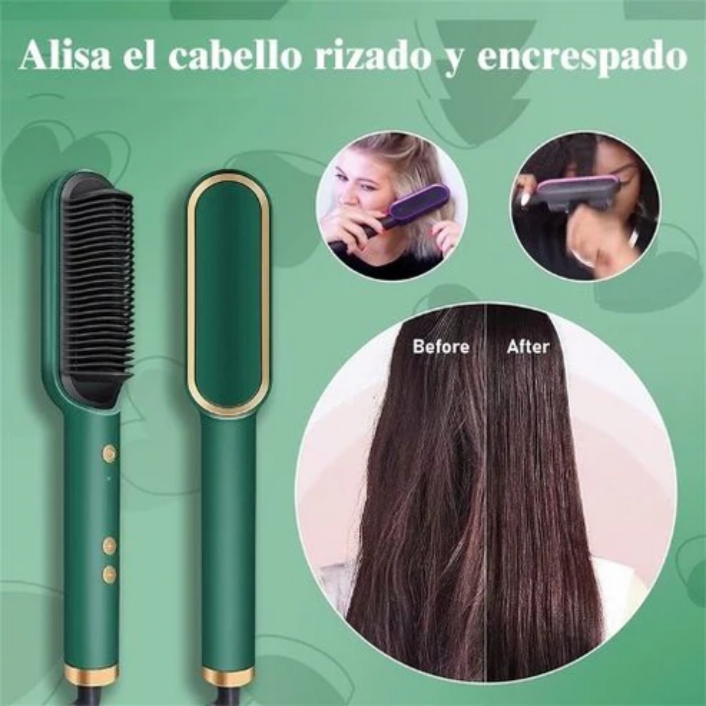 Cepillo Alisador 2 en 1 ✨ Alisado perfecto en minutos
