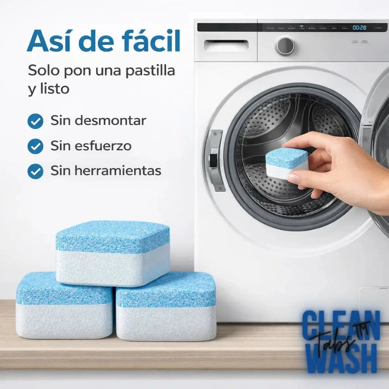 CleanWash Tabs™ - Limpieza Profunda para tu Lavadora