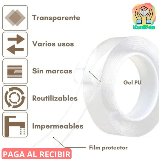 2x Cinta adhesiva mágica -✨ ¡Pega y cuelga todo, en cualquier lugar!